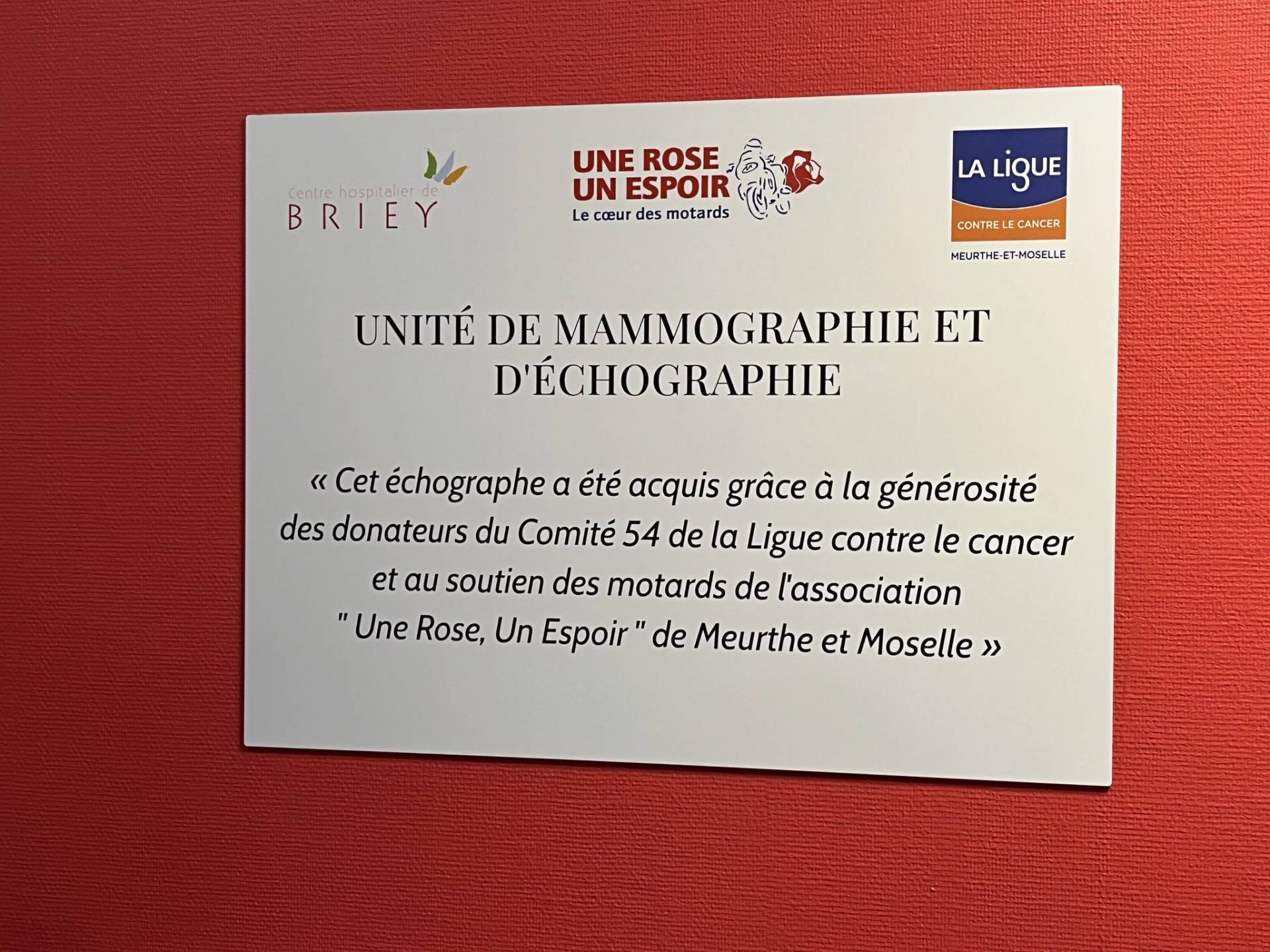 Inauguration de l'échographe offert au Centre Hospitalier de Briey