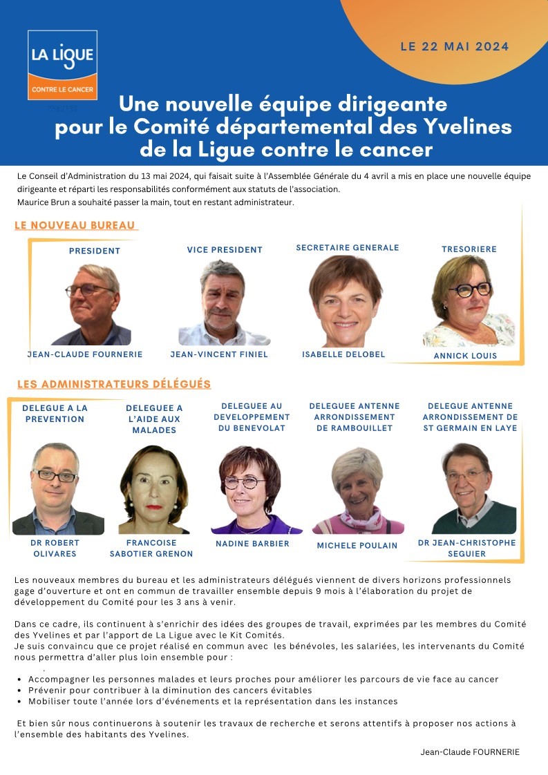 Nouvelle équipe dirigeante 2024