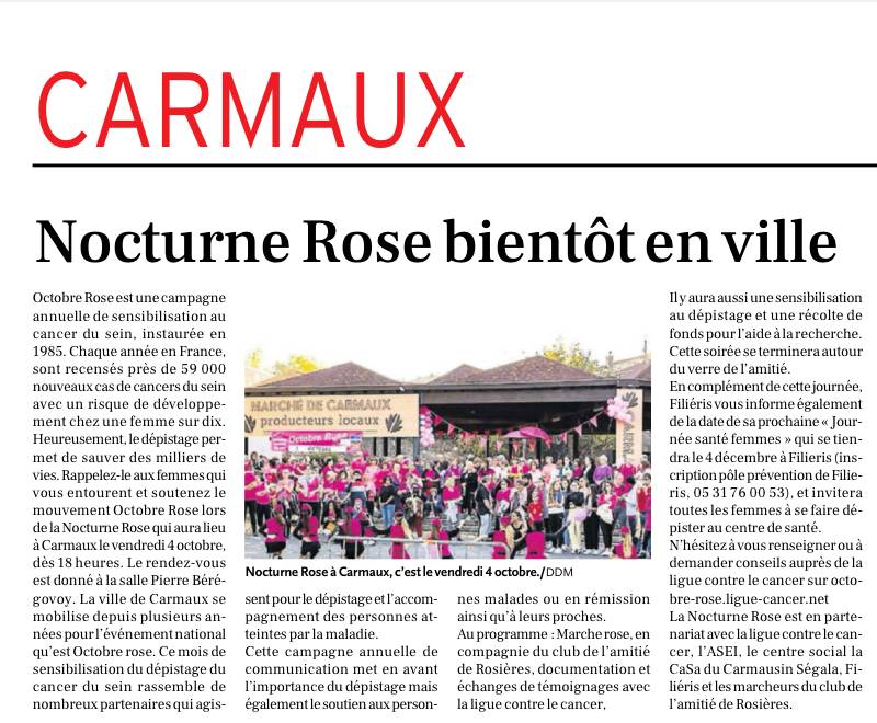 Article - Octobre Rose 2024 Tarn