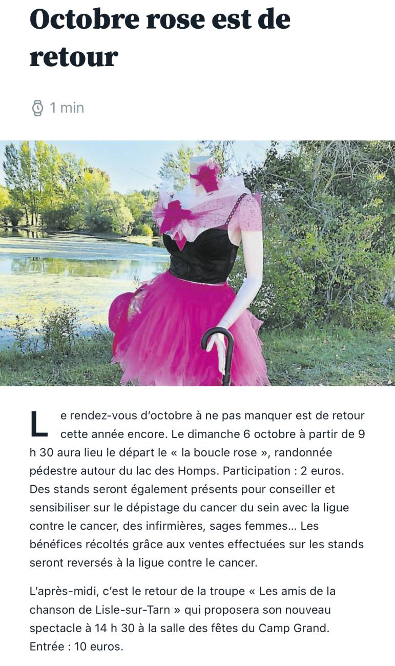 Article - Octobre Rose 2024 Tarn