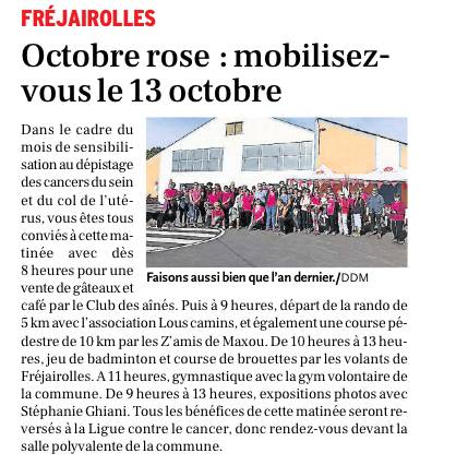 Article - Octobre Rose 2024 Tarn