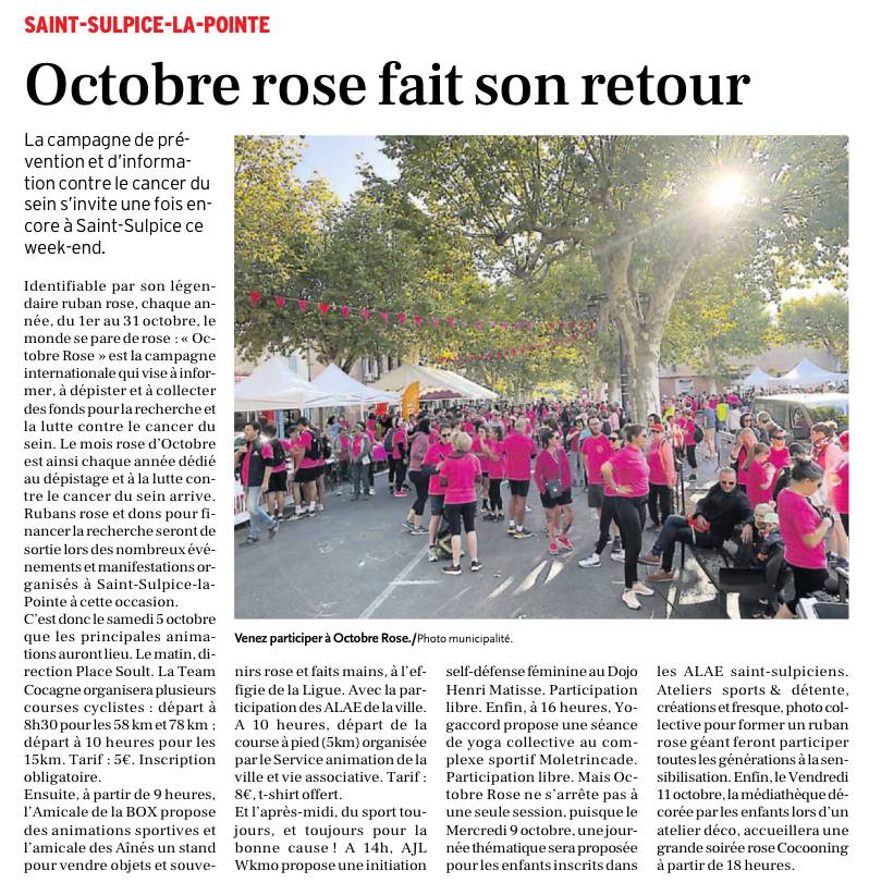 Article - Octobre Rose 2024 Tarn