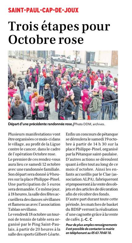 Article - Octobre Rose 2024 Tarn