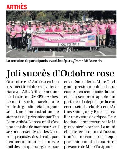 Jolie succès d'Octobre Rose
