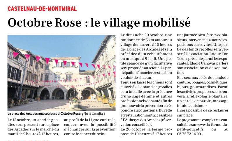 Octobre Rose : le village mobilisé