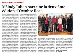 Mélody Julien parraine la deuxième édition d'Octobre Rose